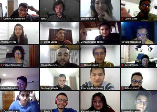 Imagen de Mosaico de participantes (75) en nuestro fabuloso ESCAPE ROOM VIRTUAL 3D (Ultimate Experience). Octubre de 2021. Cliente: BlueTab, empresa filial de IBM.
